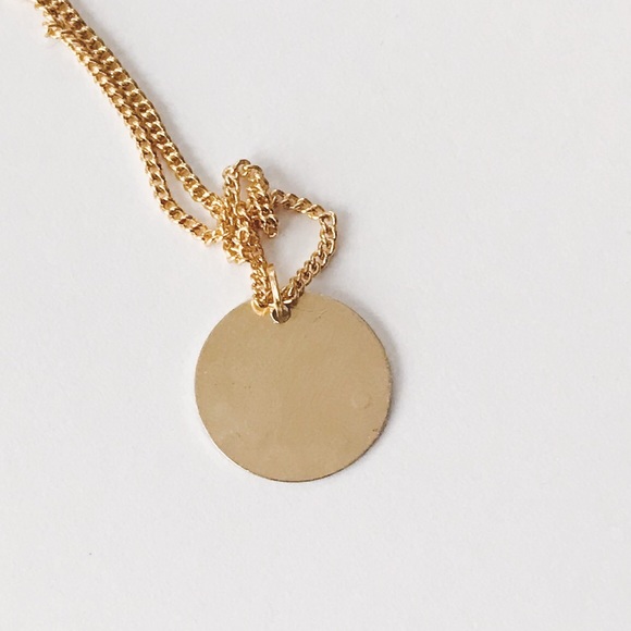 Jewelry - Metal Gold Disc Pendant Necklace